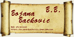 Bojana Backović vizit kartica